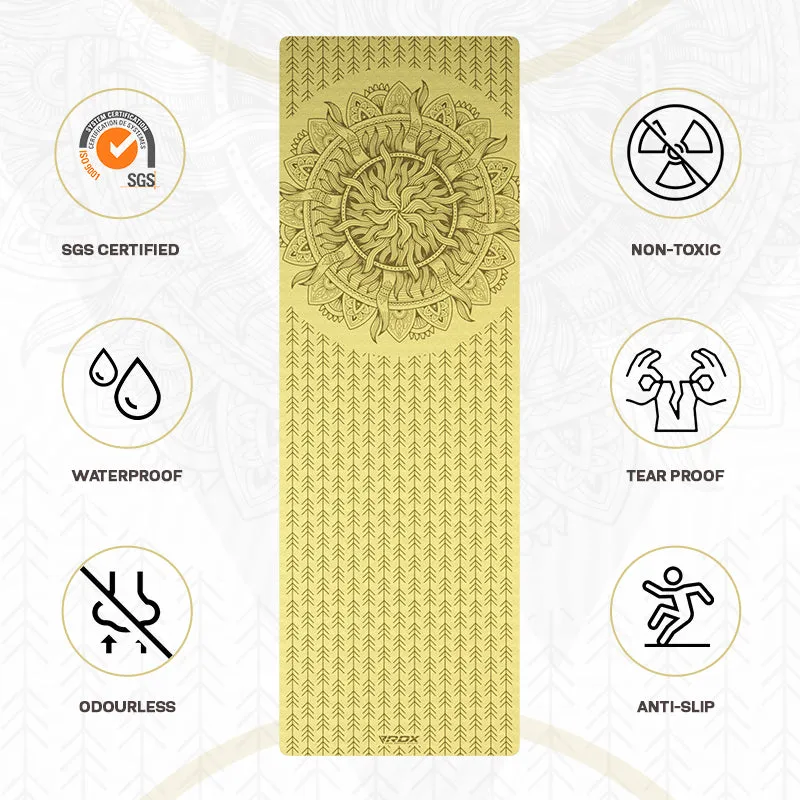 RDX D10 Tappetino Yoga TPE 6mm Giallo antiscivolo
