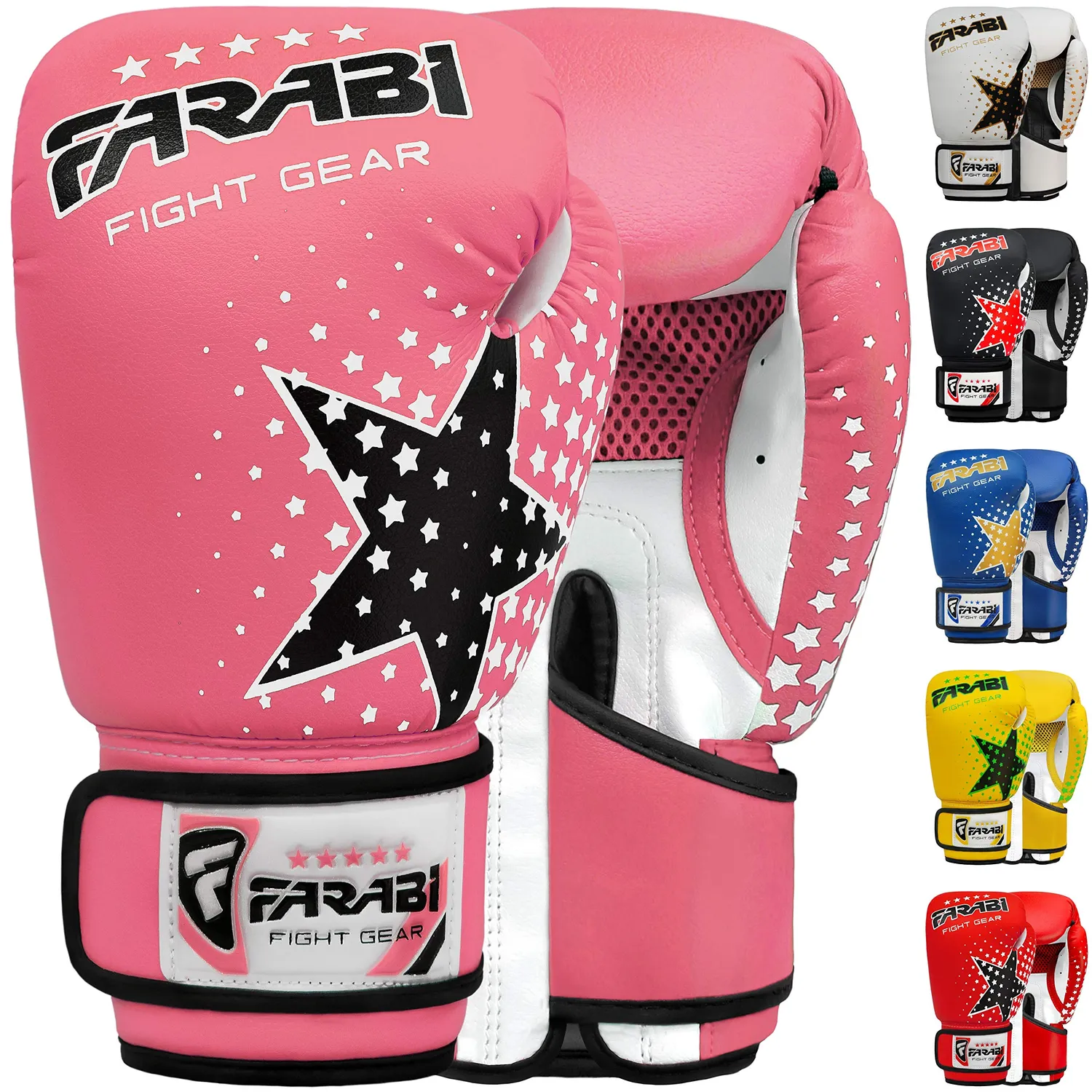 Farabi Guantoni Boxe Bambini 6 oz Blu Rete