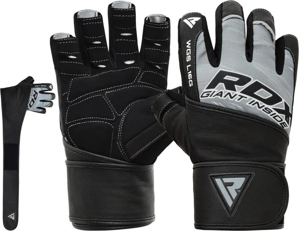 RDX L16 Guanti Palestra Grigi polsiera gel