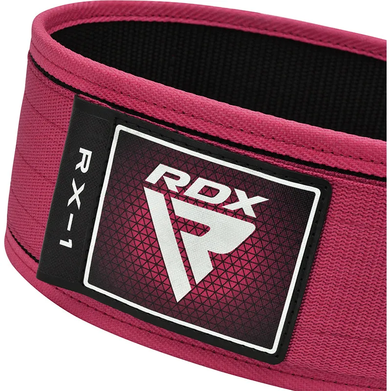 RDX RX1 Cintura Pesi Donna Rosa Nylon 4"