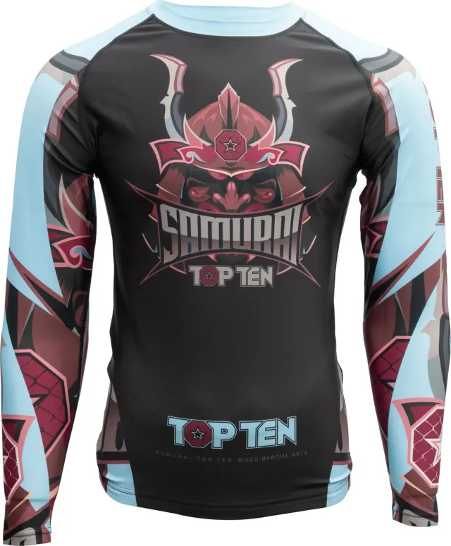 TOP TEN MMA Samurai rash guard elasticizzata