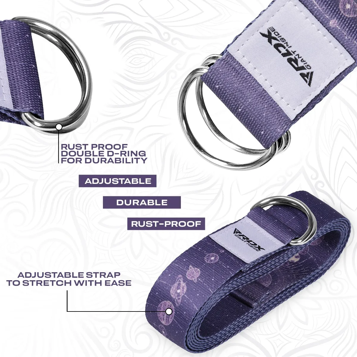 RDX F19 Cinghia Yoga Cotone Viola Fibbia D 8ft