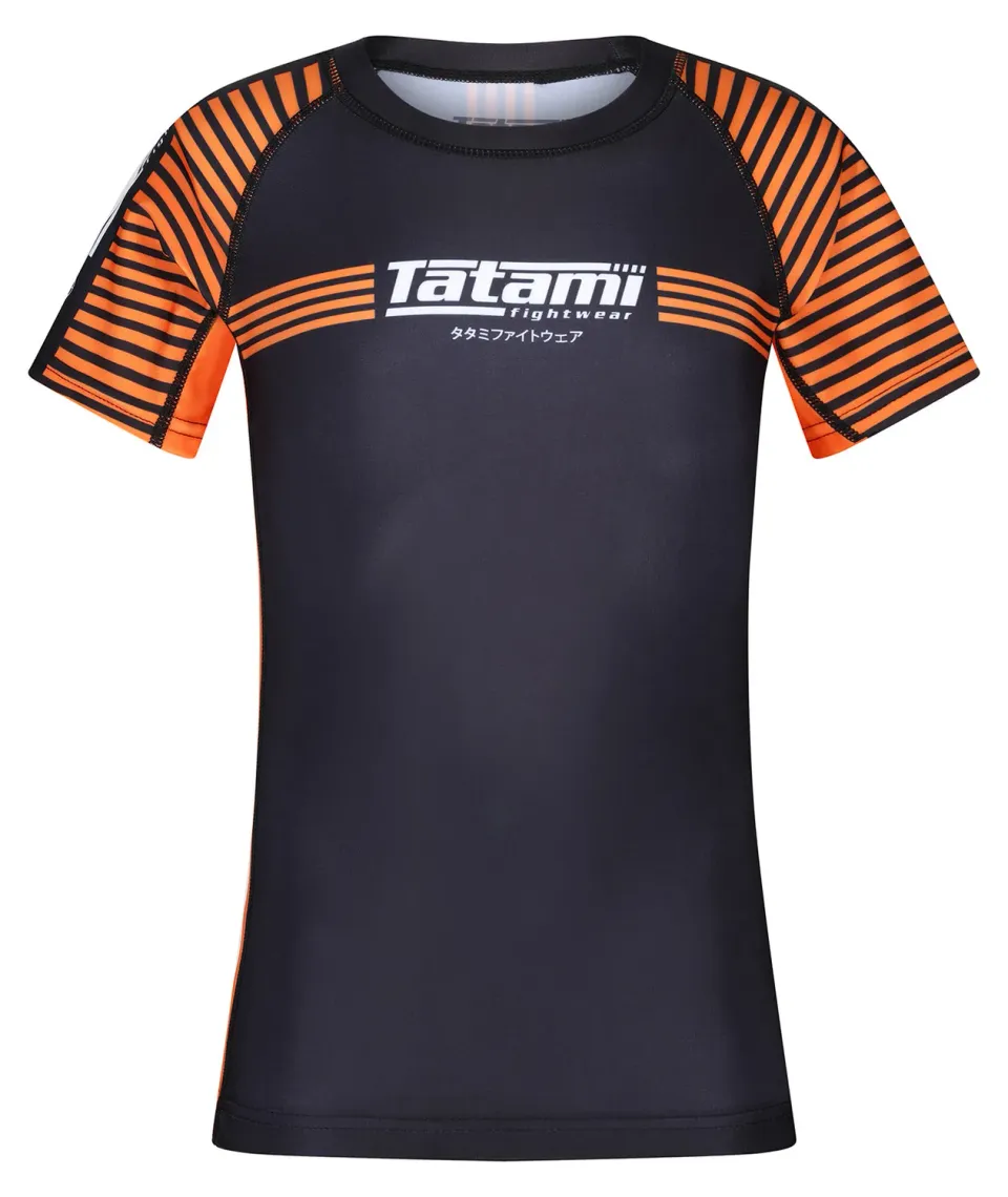 Tatami Fightwear IBJJF Ranked Rash Guard Bambino Arancione Manica Corta