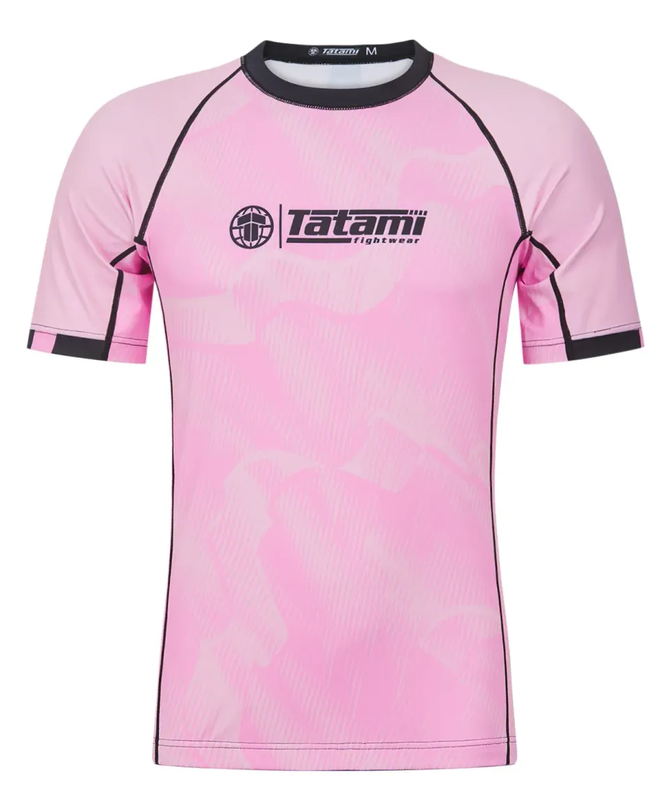 Tatami Nomad Pink Black rash guard riciclato manica corta