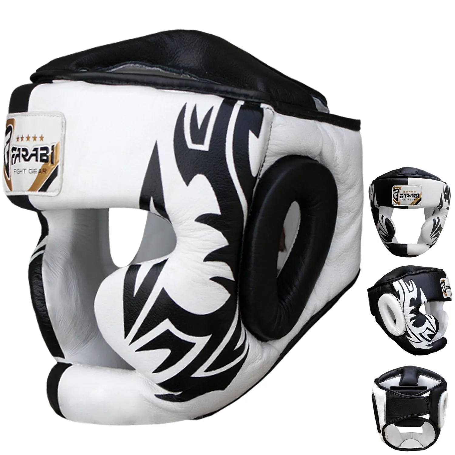 Farabi caschetto boxe pelle vera full face taglia M