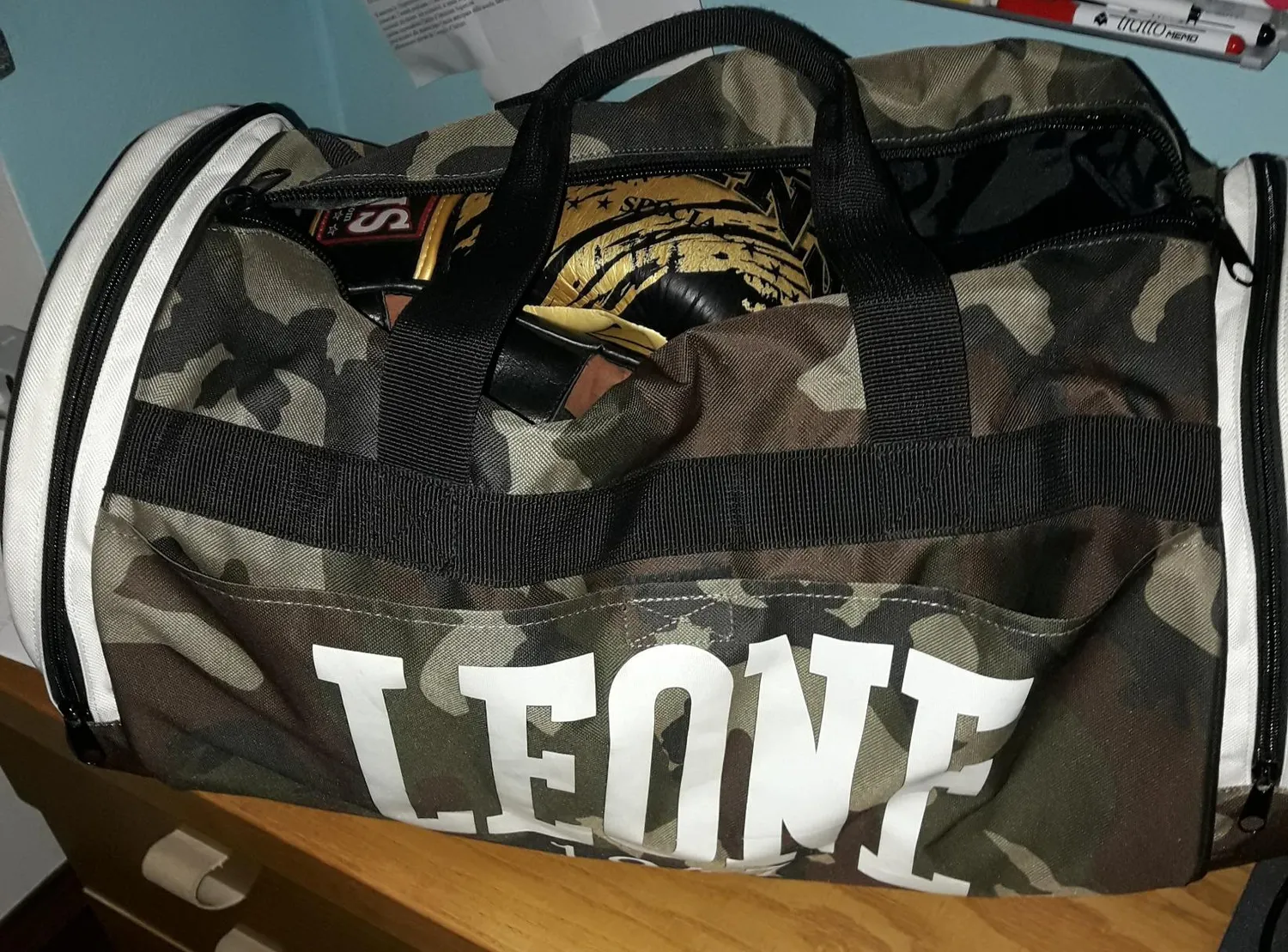 Leone1947 Camouflage Borsone Sportivo Verde 45 Litri