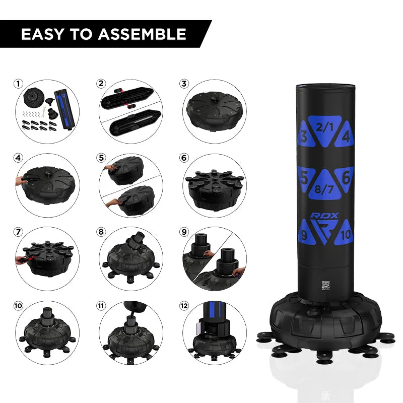 RDX KT Ronin 6 piedi sacco boxe libero blu con guantoni