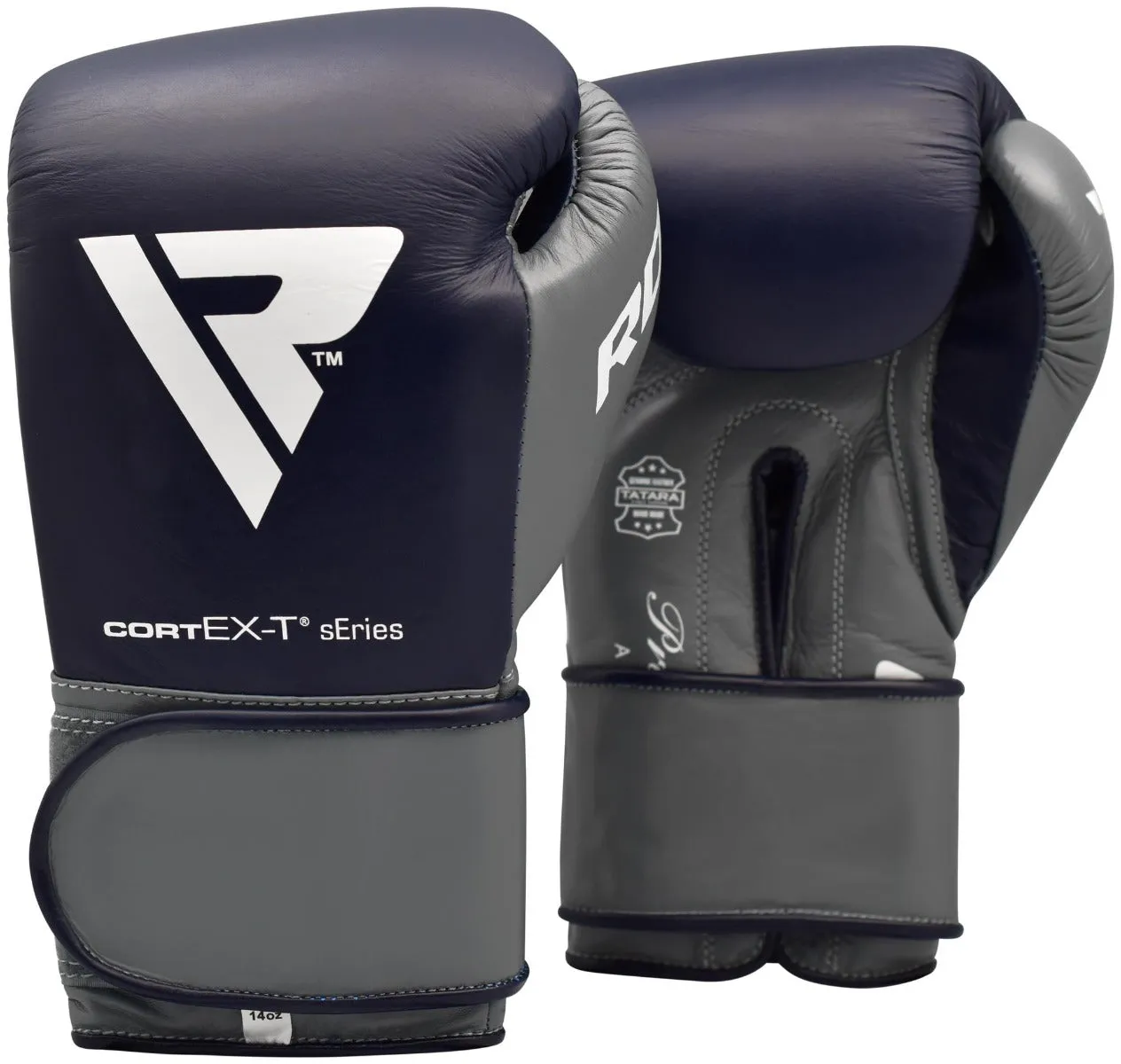 RDX C4 guanti boxe pro sparring blu pelle