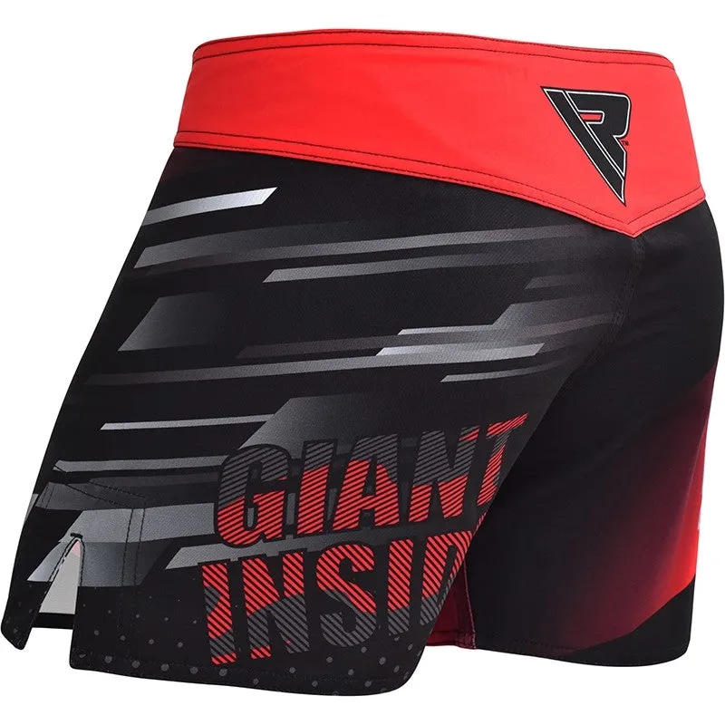 RDX R10 Blaze pantaloncini MMA microfibra rossi