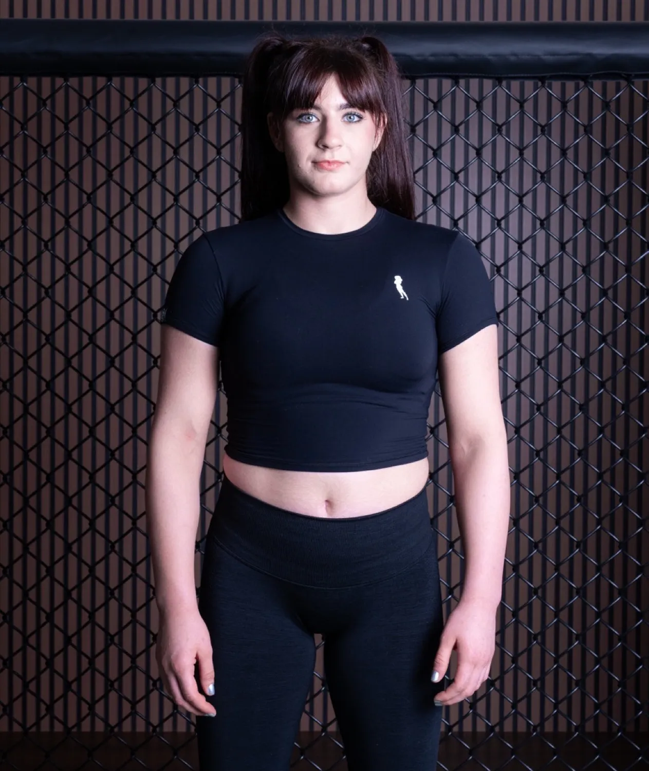 Tatami Helena Cropped T-Shirt Donna Nero Elasticizzato