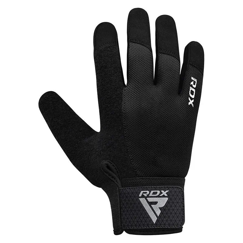 RDX W1F guanti palestra dita intere touchscreen neri