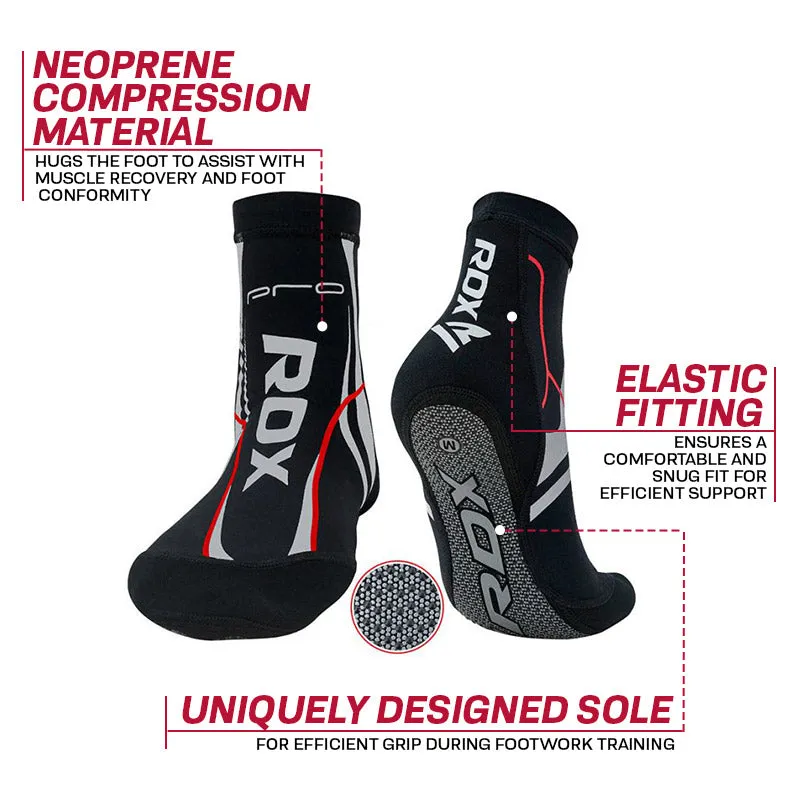 RDX S1 Calze MMA Grip Rosse Supporto Caviglia
