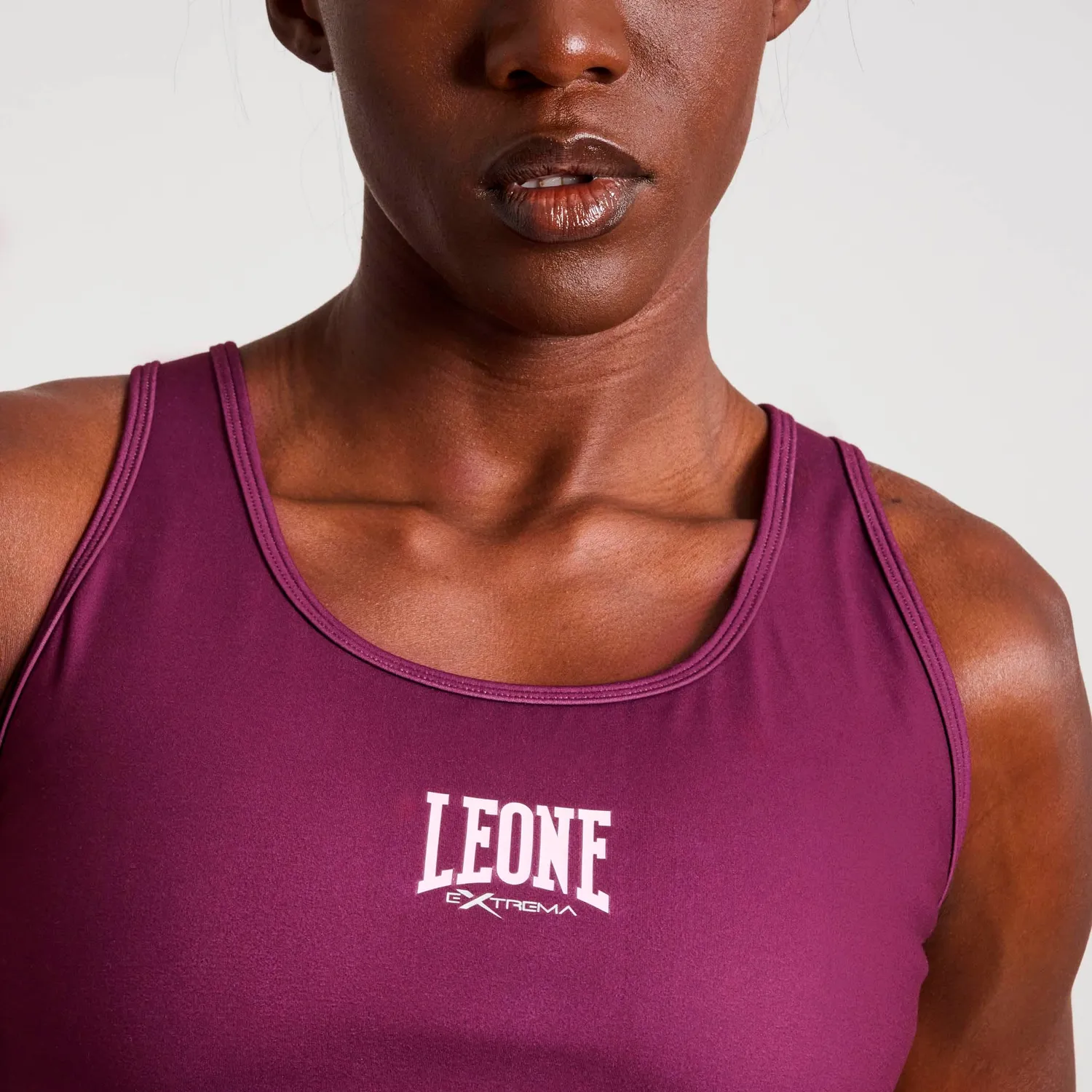 Leone 1947 ABX130 Logo top bra donna rosso ciliegia L