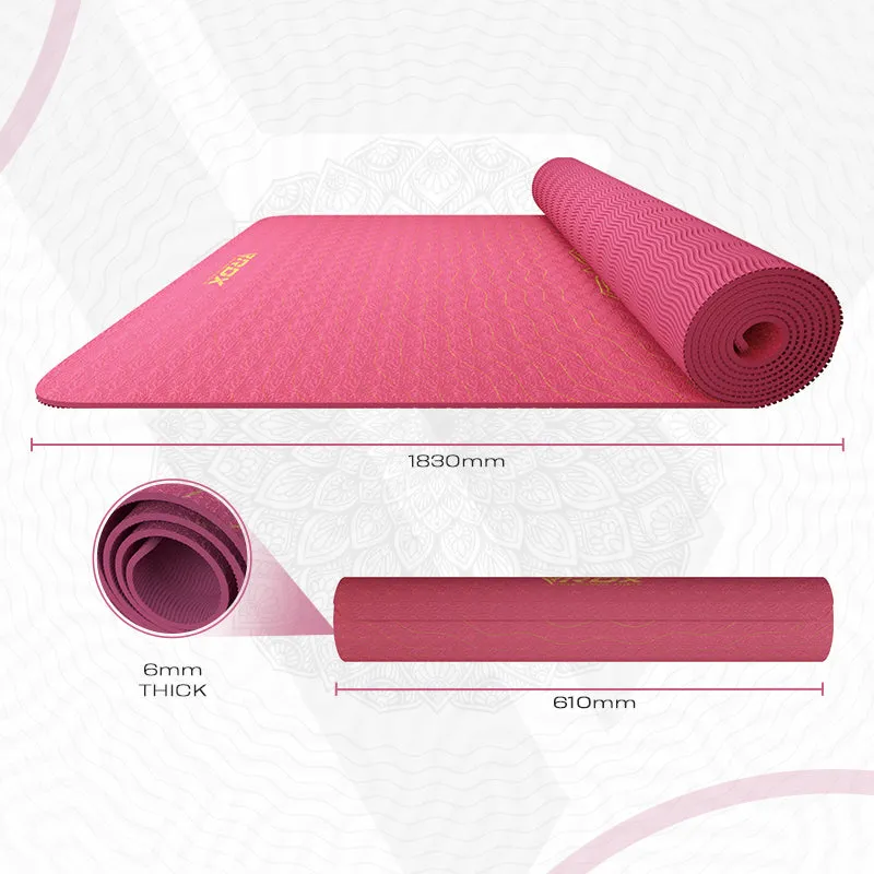 RDX D7 Tappetino Yoga TPE 6mm Rosa