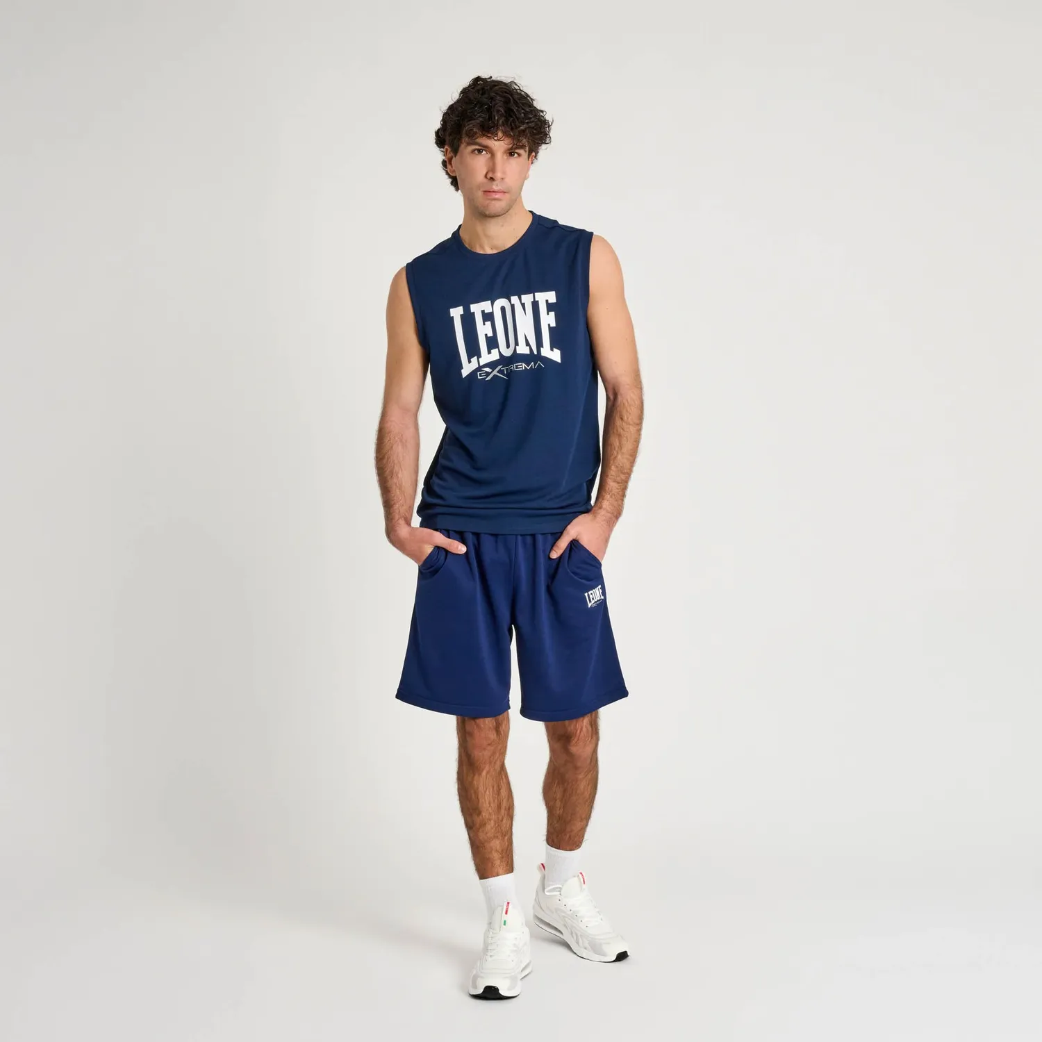 Leone 1947 Logo canotta sportiva uomo blu L traspirante