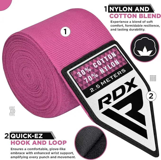 RDX fasce mani boxe bambini 2,5 cotone elastico