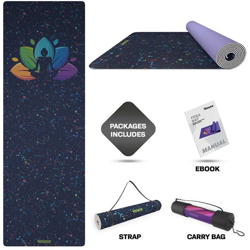 RDX D1 Iris Tappetino Yoga PVC 6mm Viola 183x61