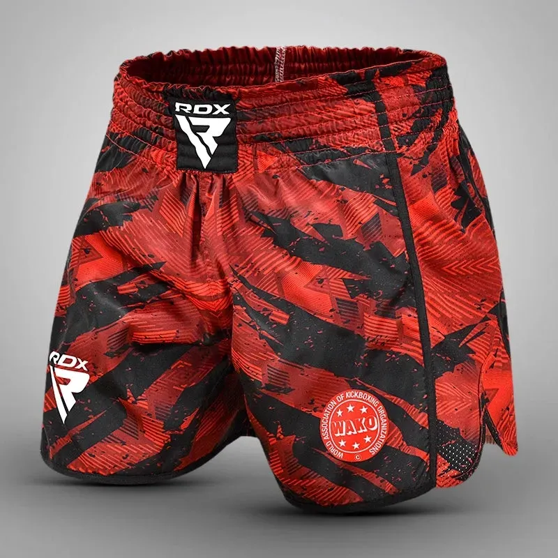 RDX K1 pantaloncini kickboxing bassi rossi WAKO