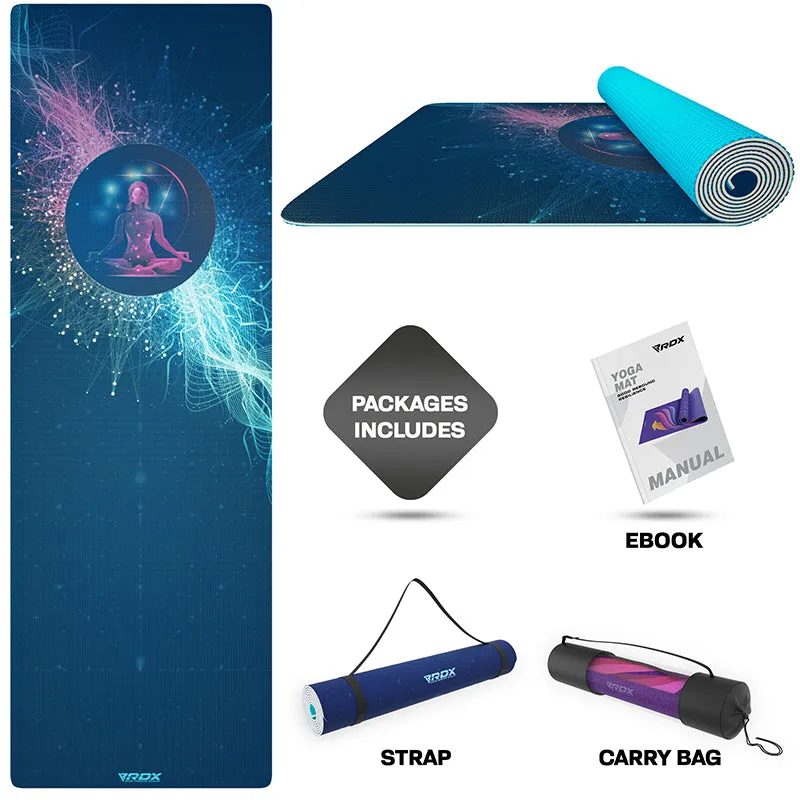 RDX D10 Iris tappetino yoga PVC 6mm blu
