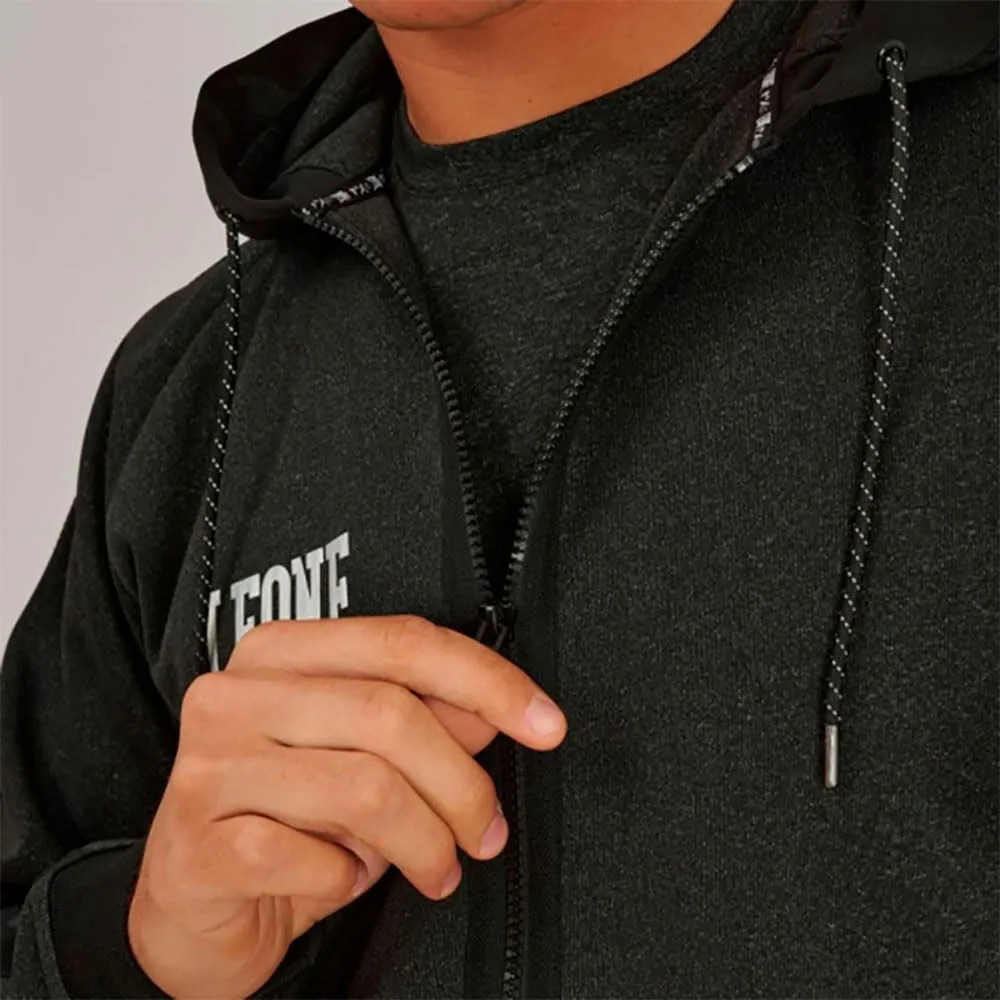 Leone1947 Melange Felpa con Cappuccio 2XL con Zip