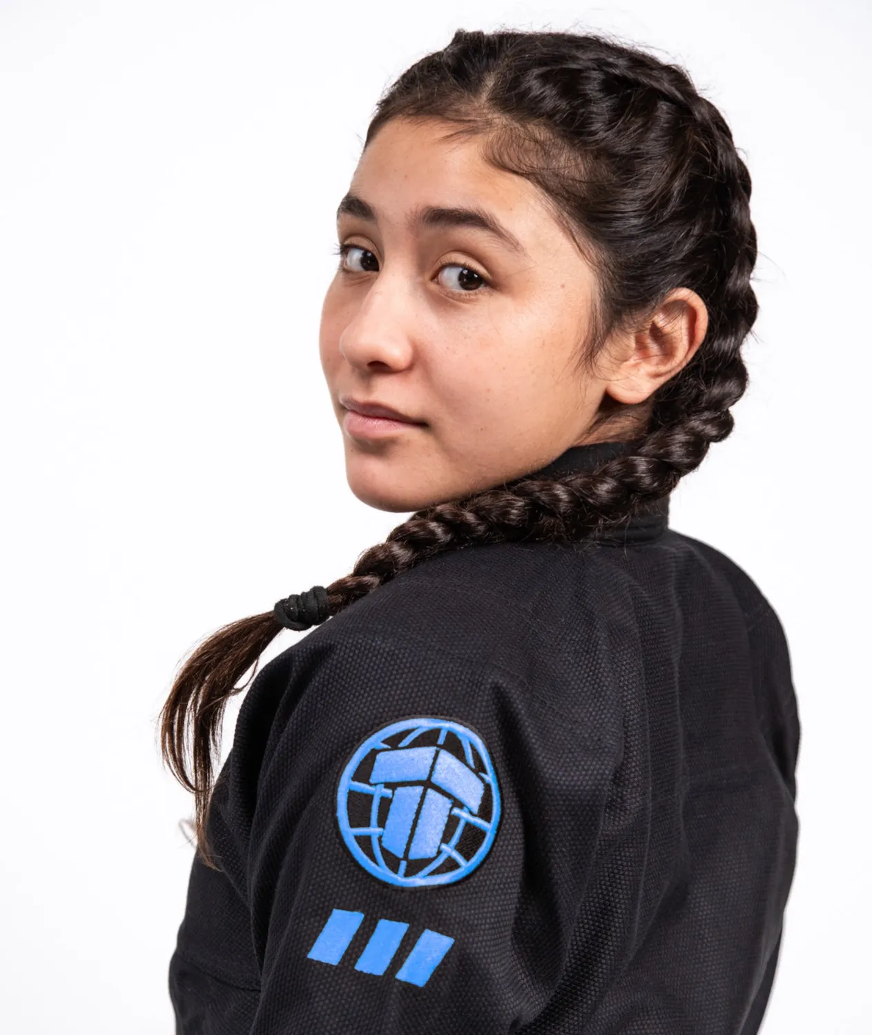 Tatami Fightwear Kids Pro Series kimono BJJ nero azzurro M1