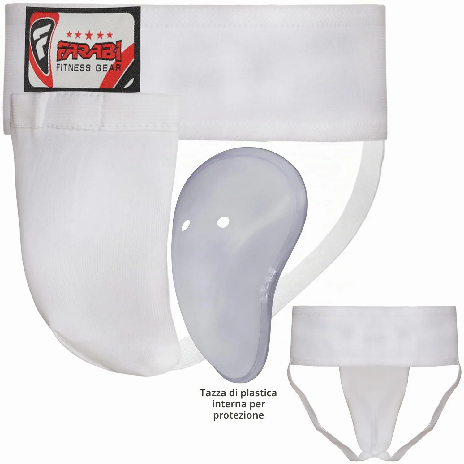 Farabi Sports conchiglia bambini boxe bianco protezione