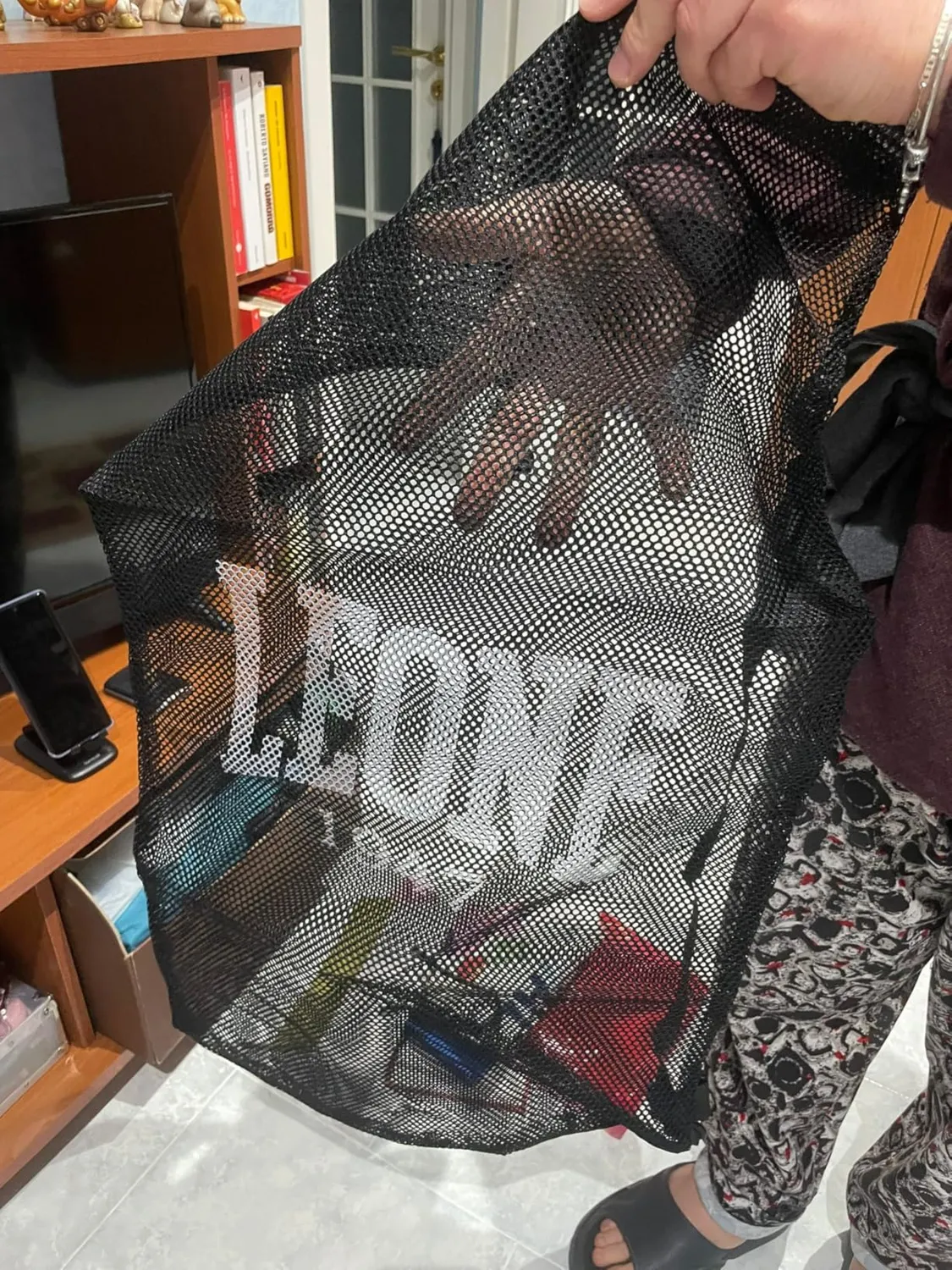 Leone 1947 Mesh Bag Sacca Rete Nera 35 Litri