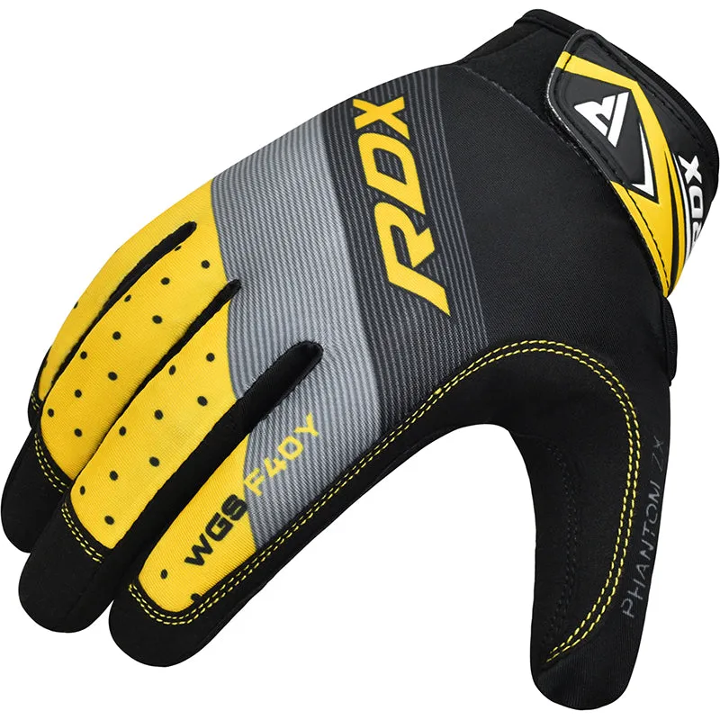 RDX F40 guanti palestra dito intero gialli