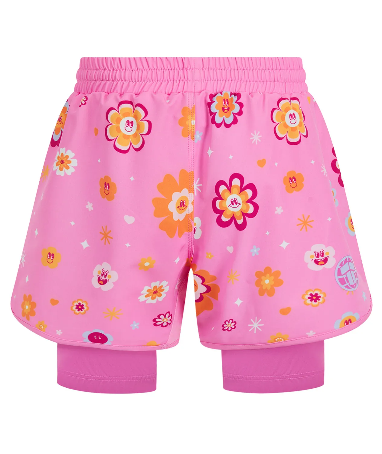 Tatami Flower Power shorts ibridi rosa compressione