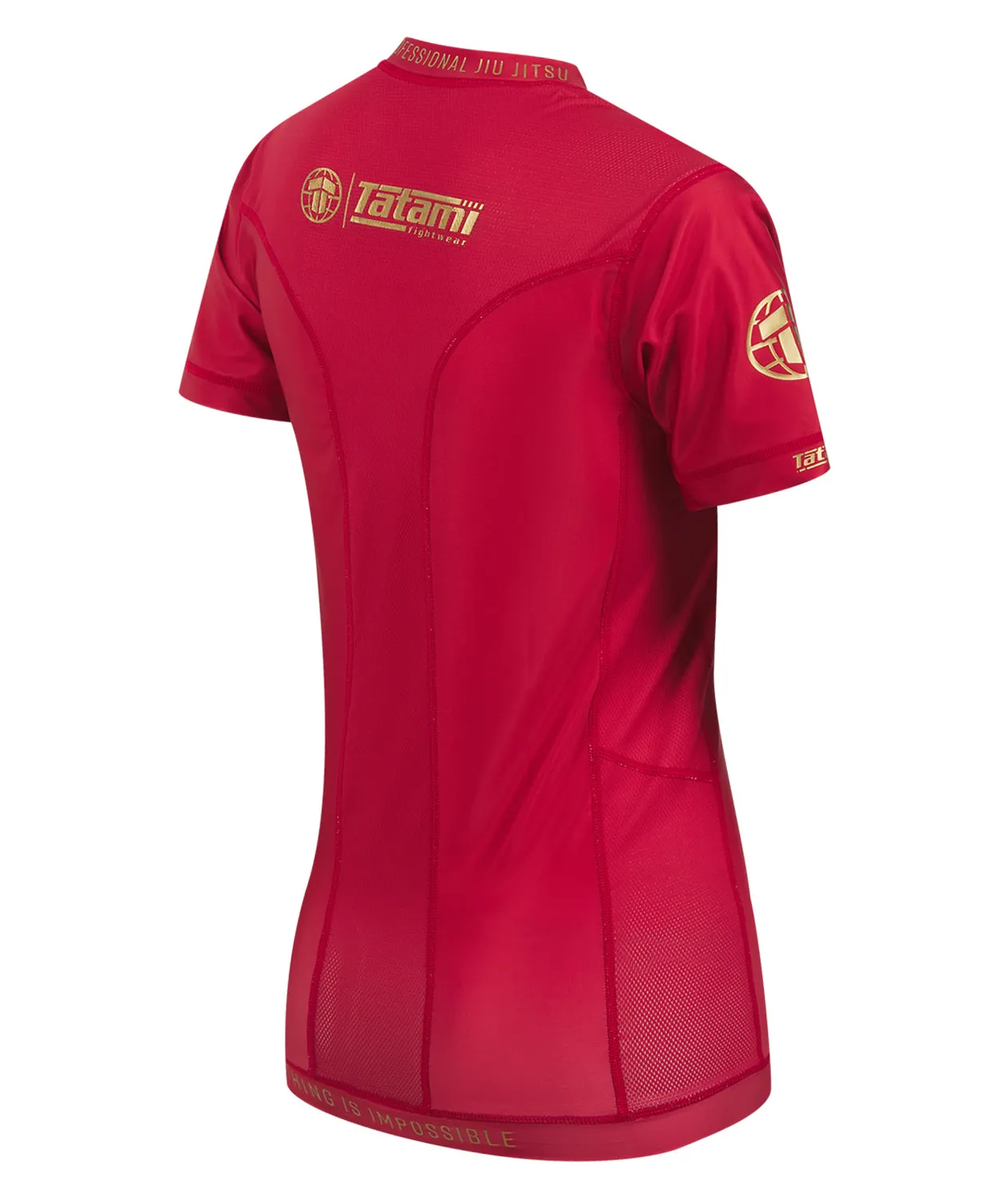 Tatami Pro Rash Guard Donna Rosso Corta Traspirante