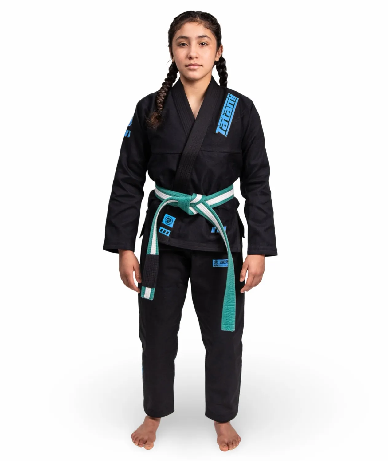 Tatami Fightwear Kids Pro Series kimono BJJ nero azzurro M1