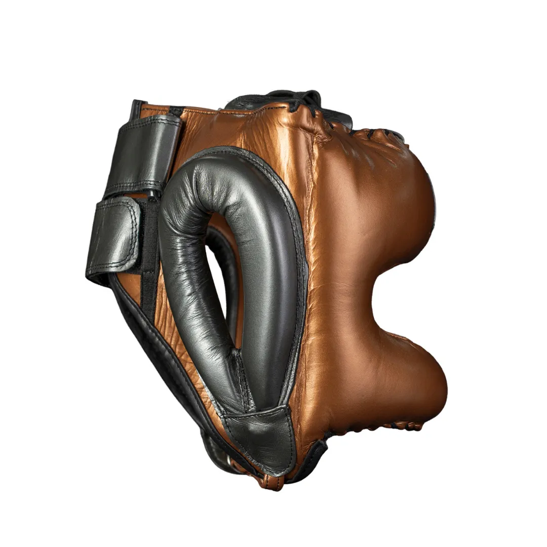 Cleto Reyes Safetec caschetto boxe pelle rame-grigio unitaglia