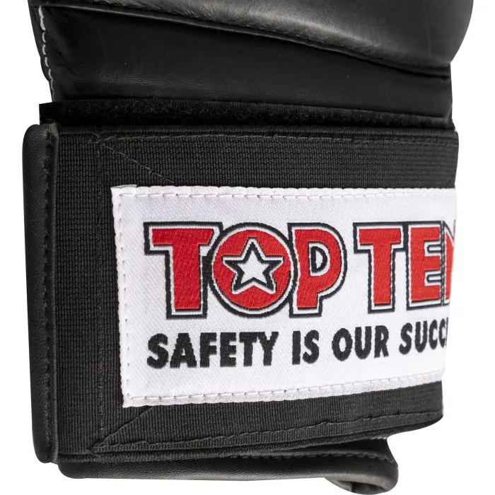TOP TEN Pro guanti boxe pelle vera nero allenamento