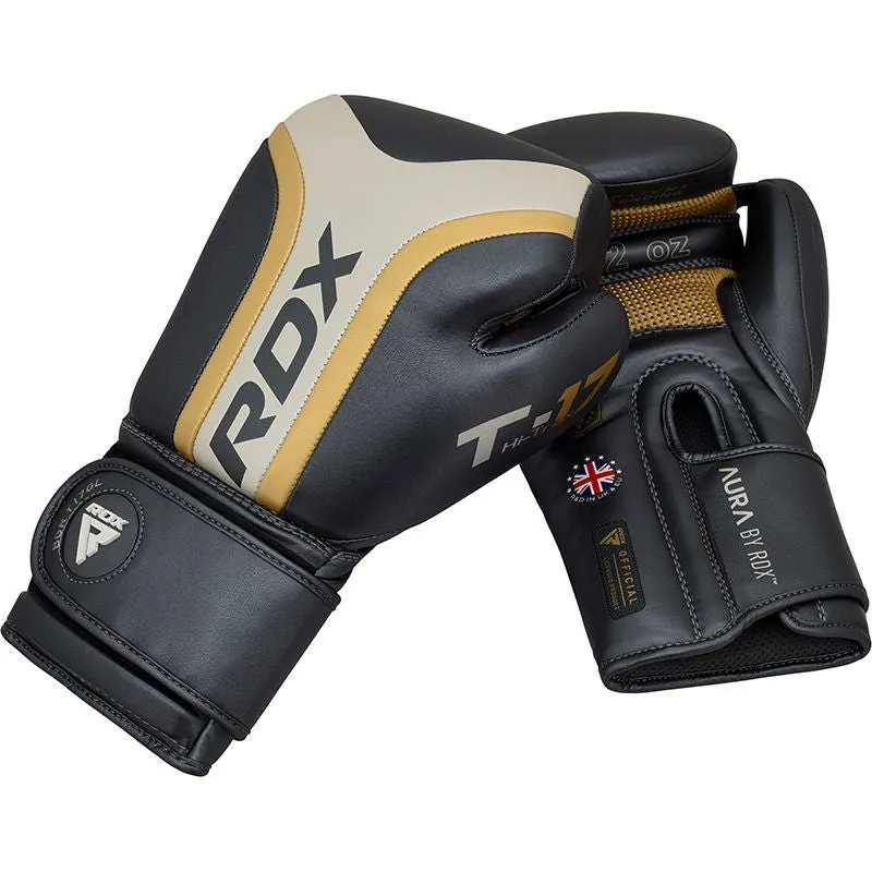 RDX Aura T17 guanti boxe dorati imbottiti