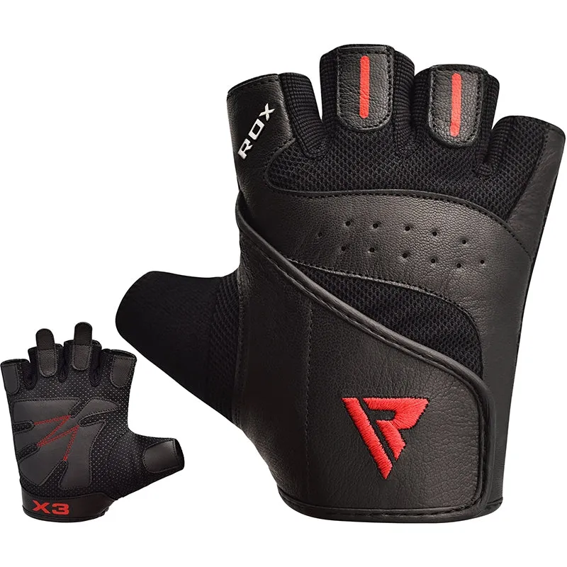 RDX S2 guanti palestra pelle con polsiera