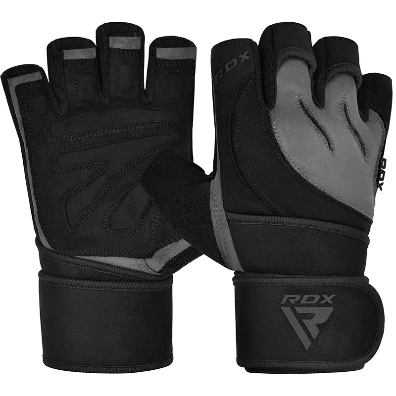 RDX L4 Guanti Palestra Dita Aperte sollevamento imbottiti