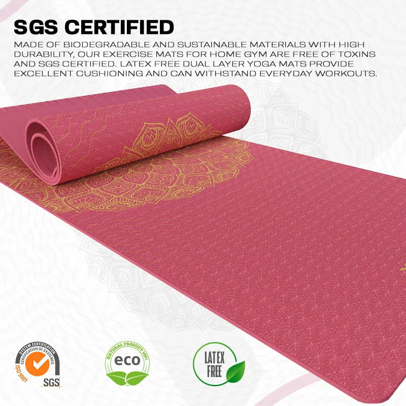 RDX D7 Tappetino Yoga TPE 6mm Rosa
