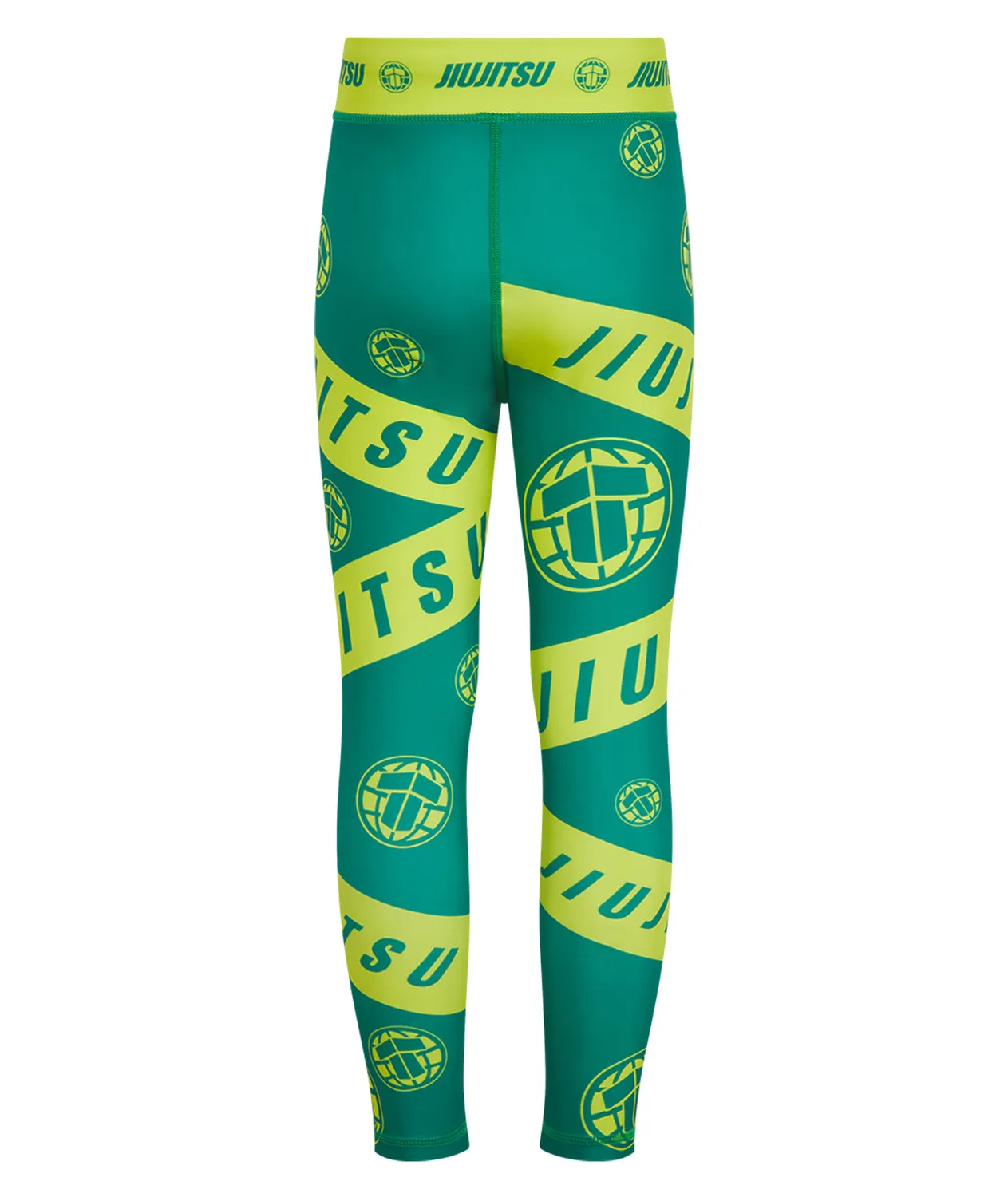 Tatami Helena leggings grappling bimba verde-giallo elasticizzati