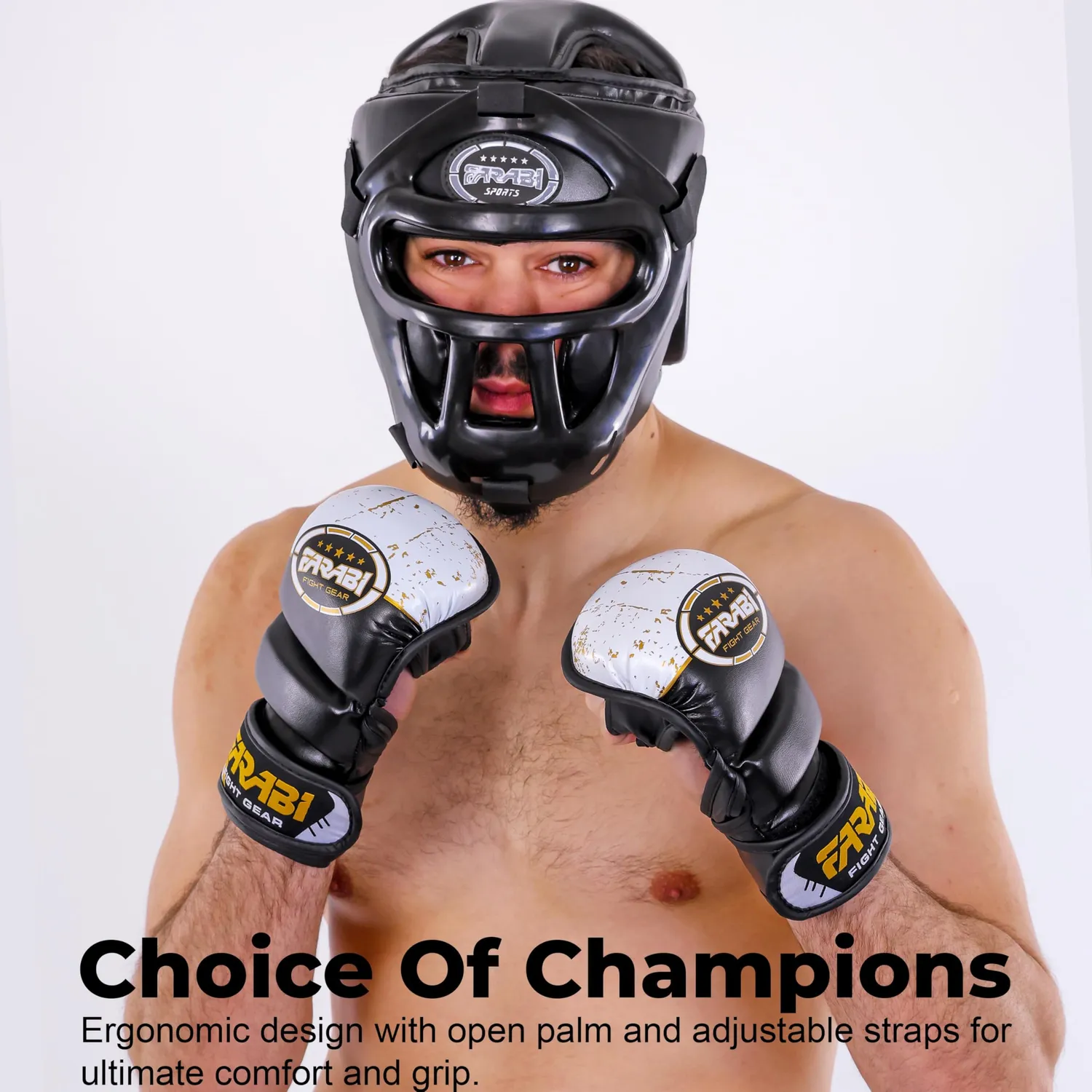 Farabi guanti MMA palmo aperto guantini L/XL sparring