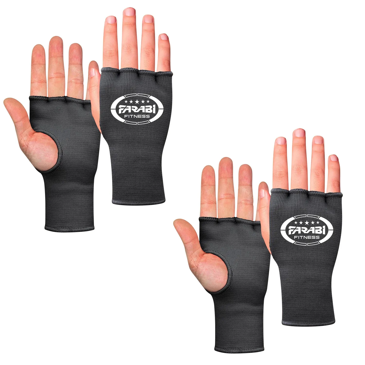 Farabi Sports sottoguanti boxe neri elasticizzati