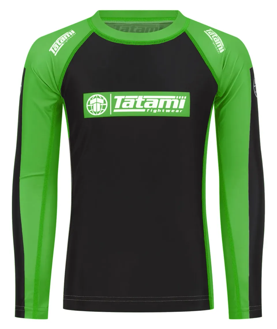 Tatami IBJJF Ranked rash guard verde manica lunga