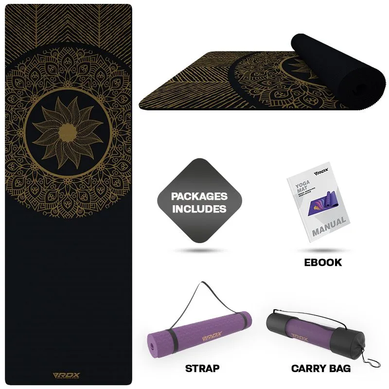 RDX D6 Tappetino Yoga TPE 6mm Marrone Antiscivolo