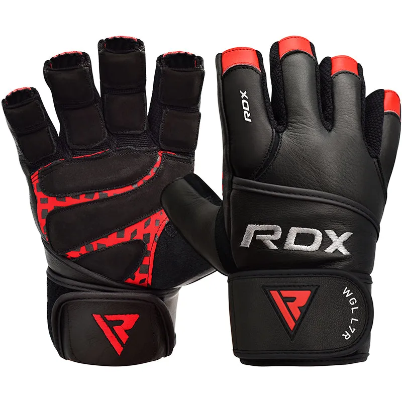 RDX L7 Crown guanti palestra pelle vera con polsiera