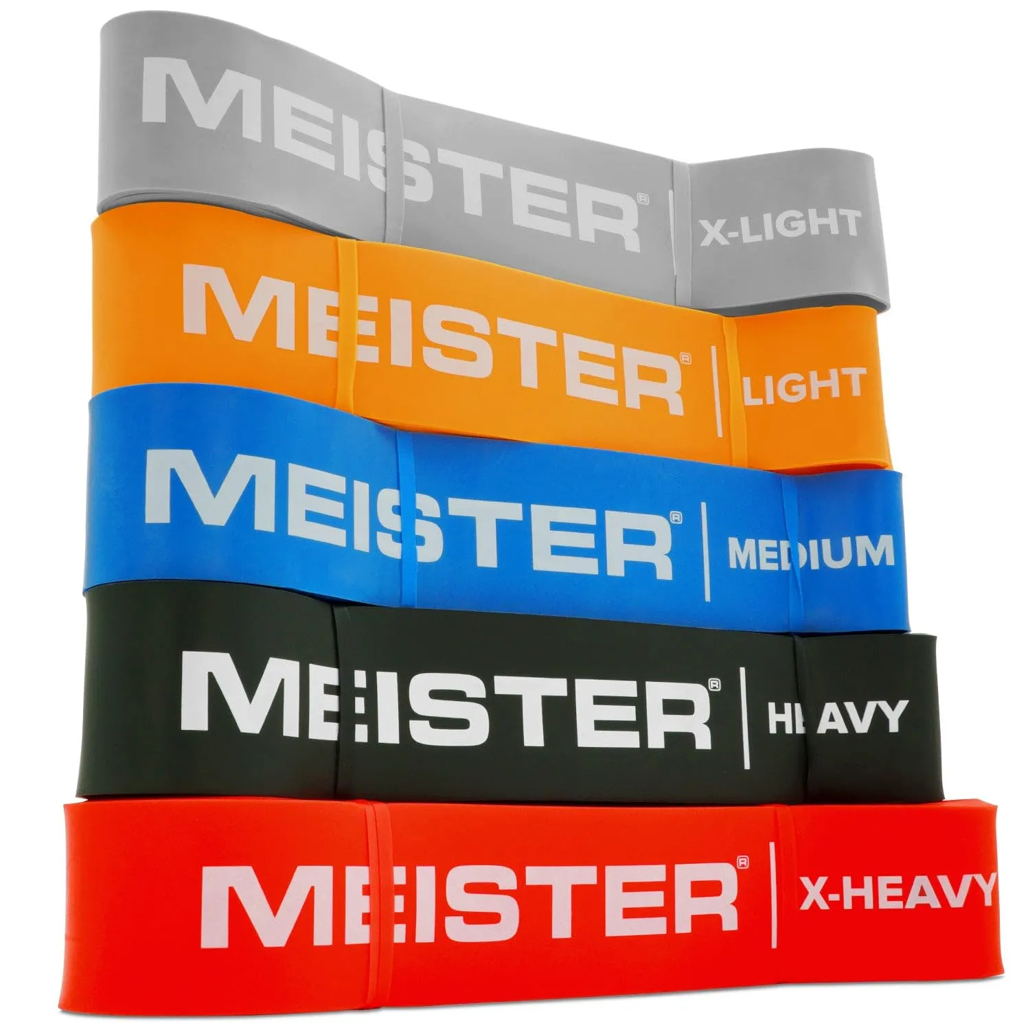 Meister X Band Fasce Resistenza Set 5 Pezzi Extra Larghe