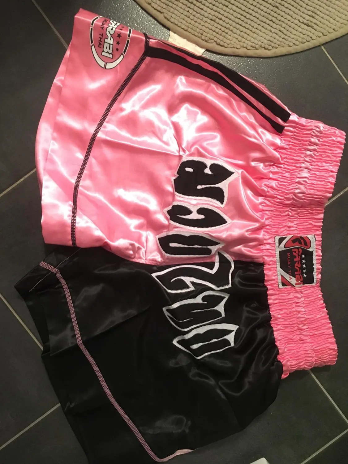 Farabi Dragon pantaloncini muay thai L corto satin