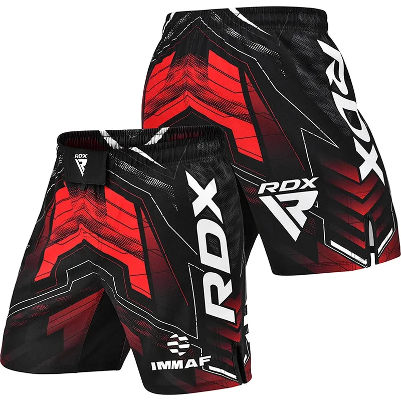 RDX IMMAF Pantaloncini MMA Rossi Microstretch