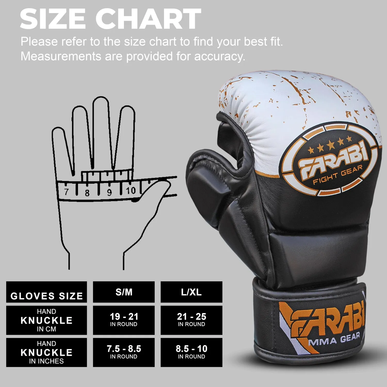 Farabi guanti MMA palmo aperto guantini L/XL sparring