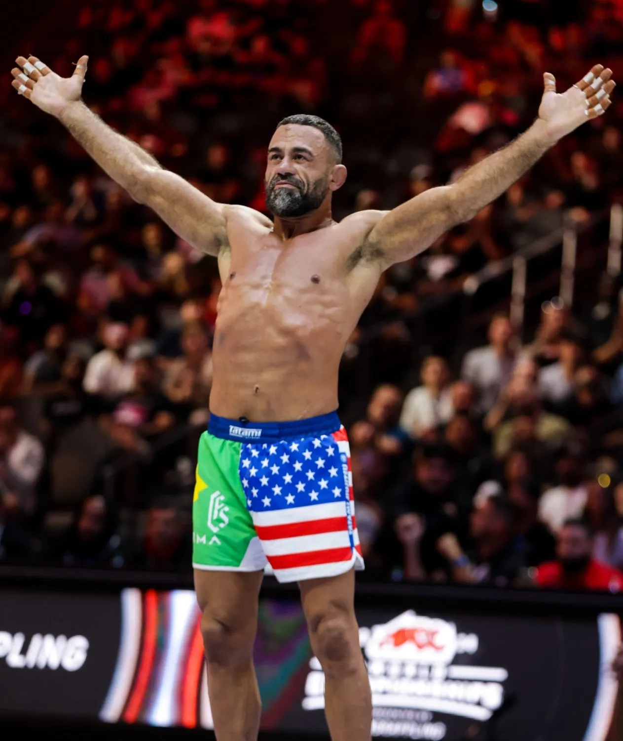 Tatami Vagner Rocha ADCC Shorts Grappling Blu Taglio Alto