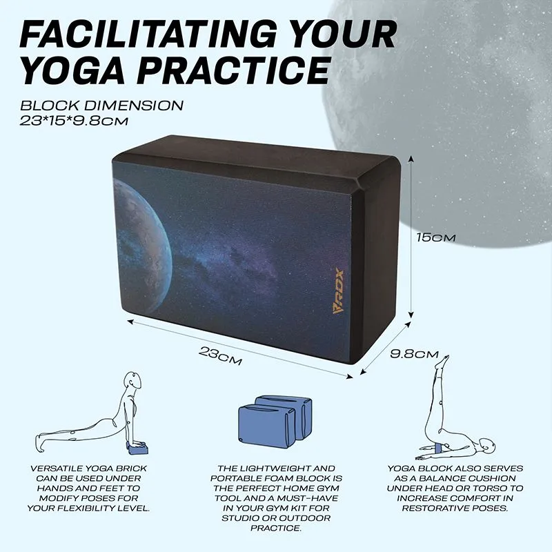 RDX D8 Blocco Yoga in Schiuma EVA Nero Singolo Antiscivolo