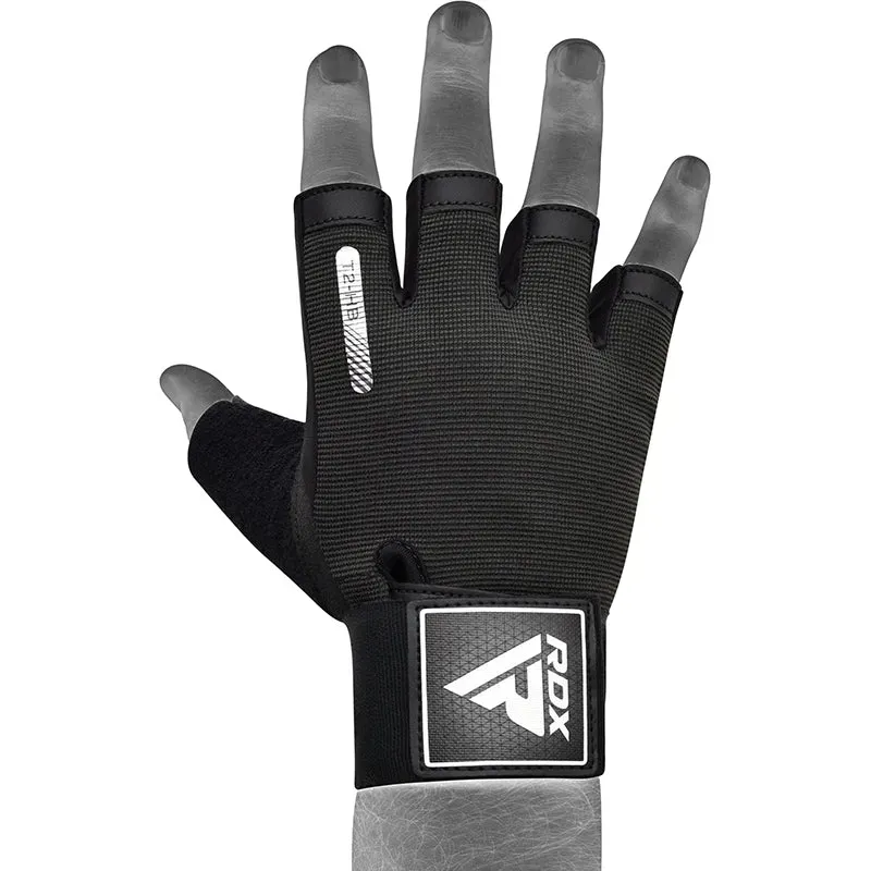 RDX T2 guanti palestra mezze dita con polsiera